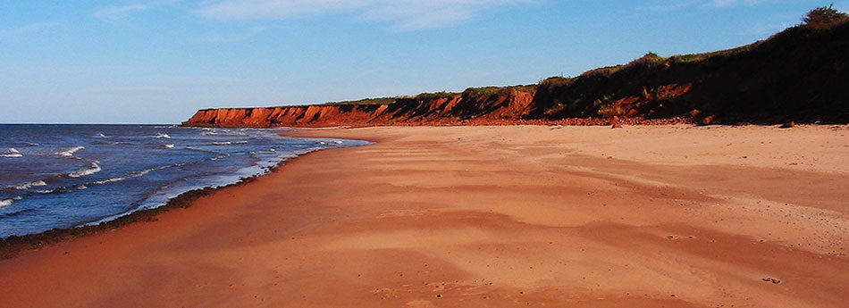 Red sands of Rock Barra beach